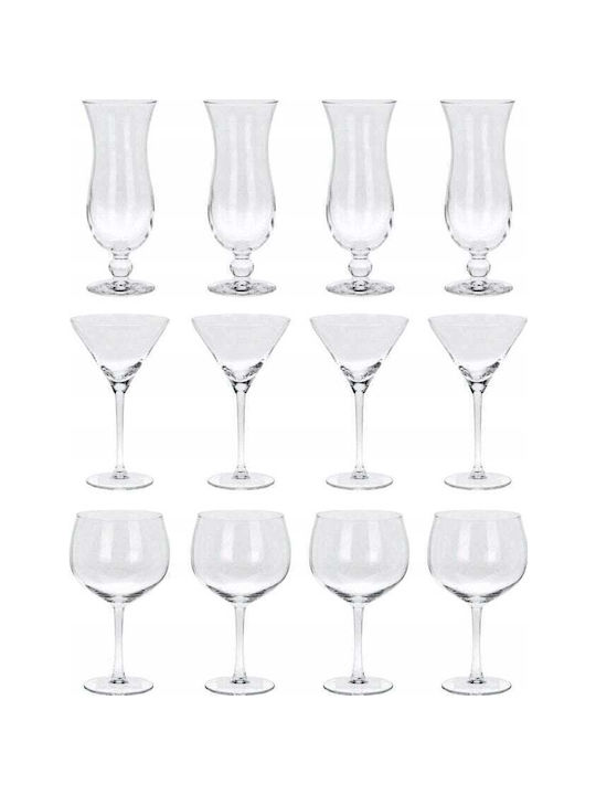 Excellent Houseware Set of Glasses Water / Cocktail/Drinking made of Glass Stemmed 12pcs