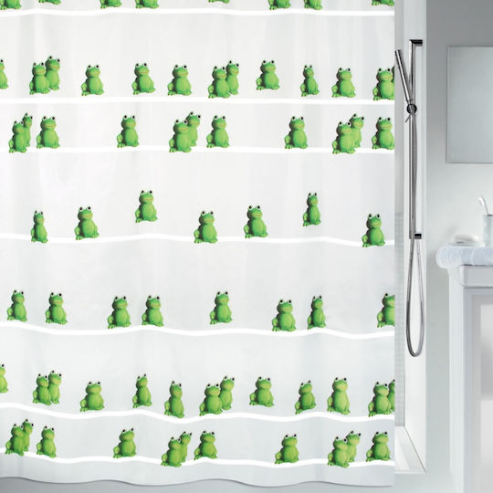 Dimitracas Quack Shower Curtain Fabric 180x200cm Green White Green
