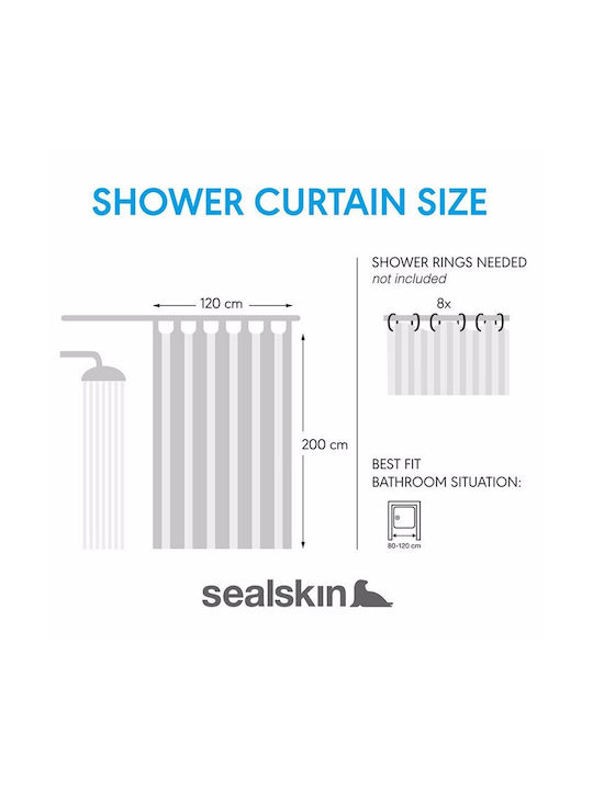 Sealskin Κουρτίνα Μπάνιου 120x200cm Off-White
