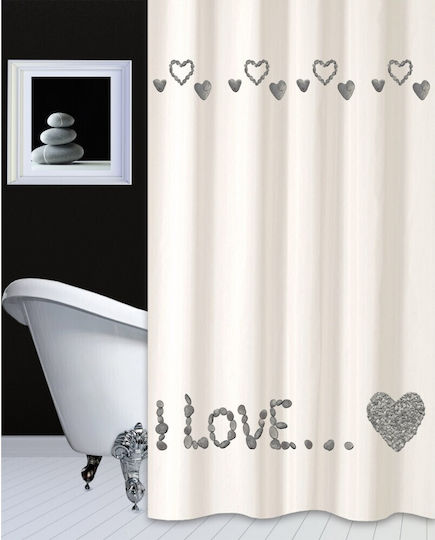 San Lorentzo Zenith Fabric Shower Curtain 180x180cm Beige 1970