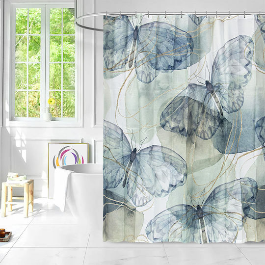 Lino Home Papilia Duschvorhang Stoff 180x200cm Beige