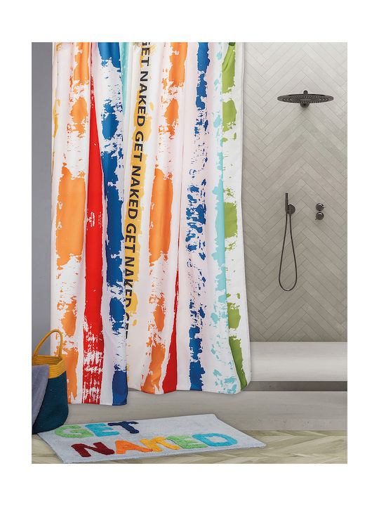 Palamaiki Naked Fabric Shower Curtain 180x180cm Πολύχρωμη 9-200820-003