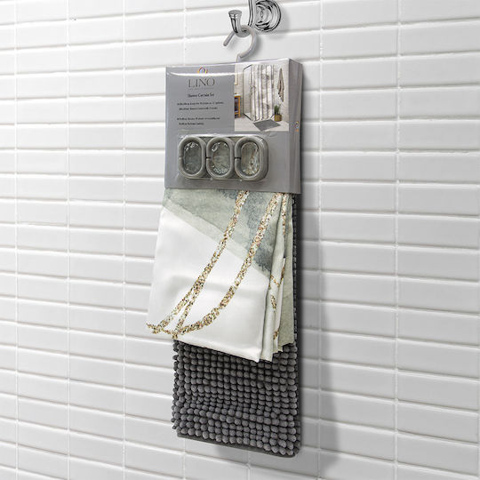 Lino Home Olelo Κουρτίνα Μπάνιου Υφασμάτινη 180x200cm Μπεζ