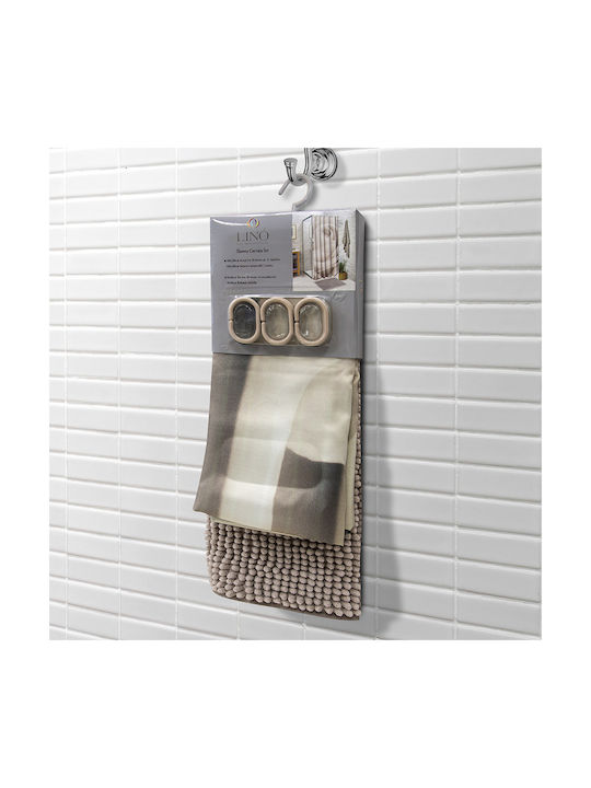 Lino Home Rozzi Shower Curtain Fabric 180x200cm Rozzi
