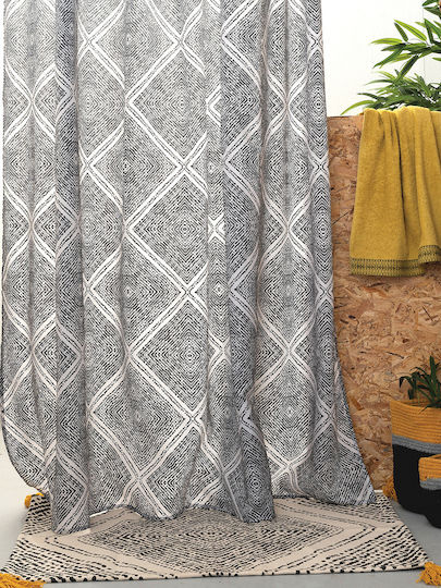 Palamaiki Tiles Shower Curtain Fabric 180x200cm Grey 9-200821-005