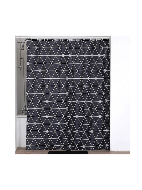 Atmosphera Shower Curtain 180x200cm Black/White Diamonds