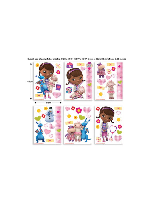 Παιδικά Αυτοκόλλητα Τοίχου Walltastic Doc Mcstuffins Decor Kit 59 Room Stickers