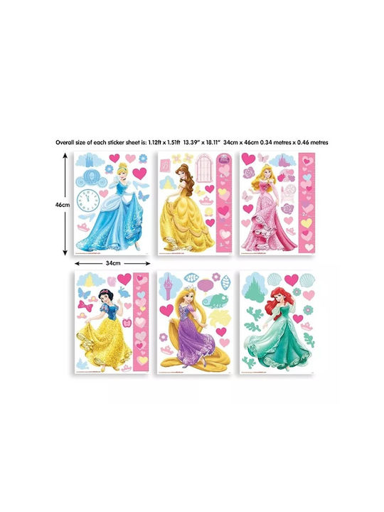 Walltastic Disney Princess Decor Kit 81 Room Stickers for Kids