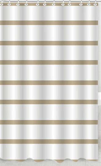 Ankor Κουρτίνα Μπάνιου 220x180cm Μπεζ Ρίγα