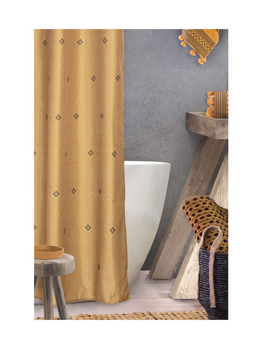 Nef-Nef Homeware Insignia Fabric Shower Grommet Curtain 180x180cm Mustard 028998