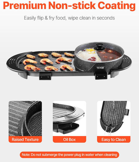 Vevor Teppanyaki Grilling Plate with Adjustable Thermostat 2200W