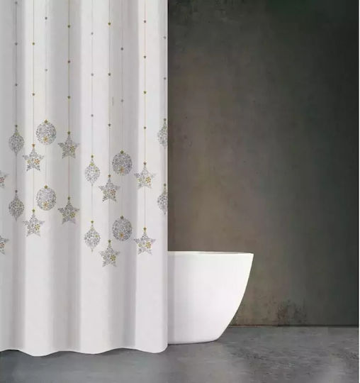 Saint Clair Christmas Des 415 Κουρτίνα Μπάνιου Υφασμάτινη 180x200 cm Λευκή Saint Clair Christmas Des 415 Κουρτίνα Μπάνιου Υφασμάτινη 180x200 cm Λευκή