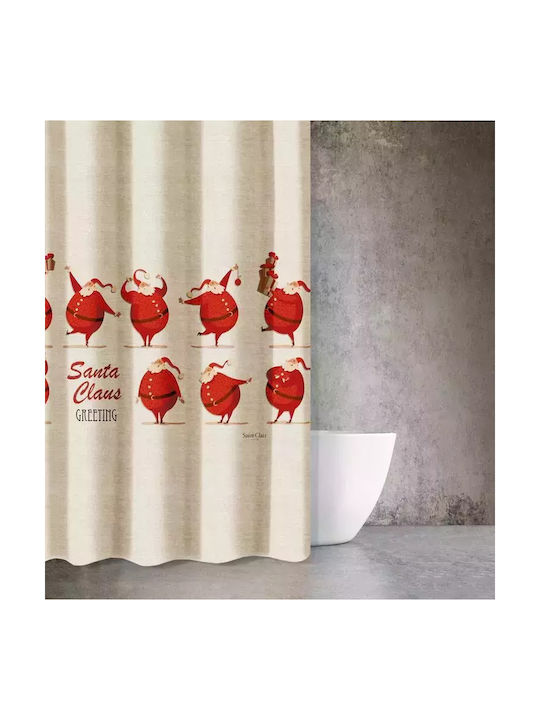 Saint Clair Christmas 404 Κουρτίνα Μπάνιου Υφασμάτινη 180x200 cm Μπεζ