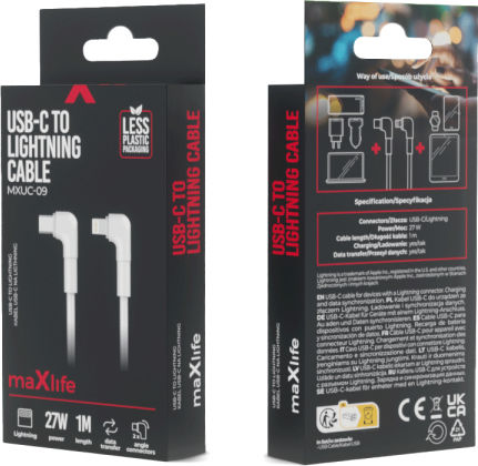 Maxlife Regular la Cablu Lightning 27W Alb 1m (MXUC-09T)