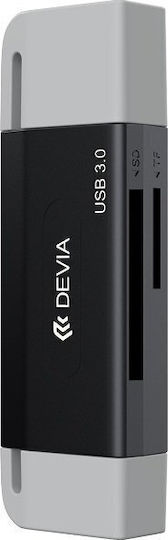 Hub Usb A + Usb C To Sd Tf Devia El239 2 1 Card Reader Smart Μαύρο Devia