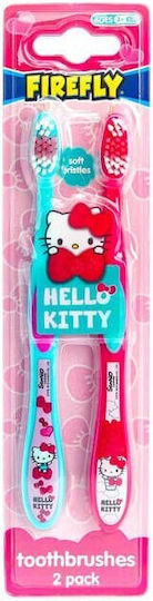 Firefly Hello Kitty Set Kinderzahnbürsten für 3+ Jahre 2 Stück Fuchsia