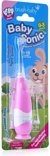 Brush Baby Babysonic Children's Electric Toothbrush with Chronograph for 0m+ Pink with Replacement Heads