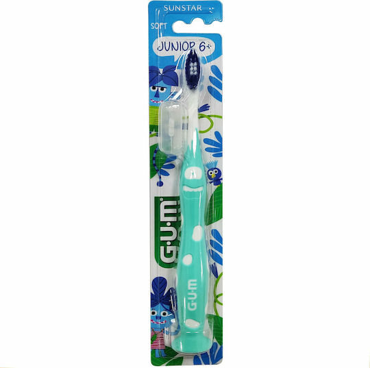 GUM 902 Junior Monster Children's Toothbrush For 6+ Years Light Blue-Blue