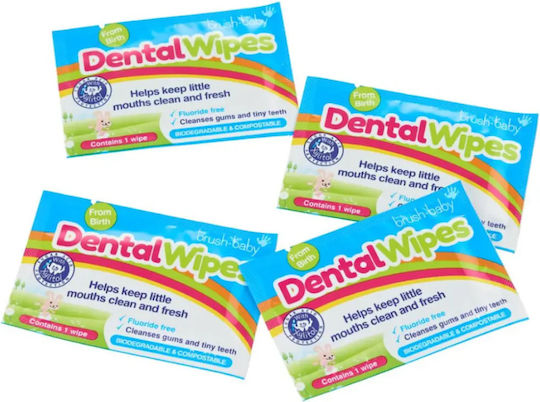 Brush Baby Șervețele Dentare Set Periuțe de Dinți pentru Bebeluși de Deget pentru 0m+ 28 Bucăți Albe