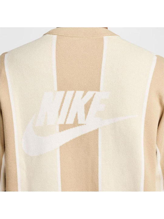 Club Fairway Stripe Sweater Men's Cardigan Beige