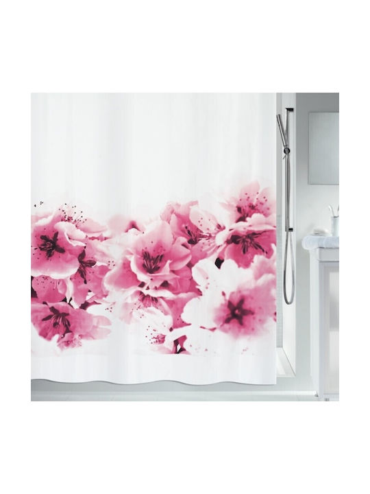 Spirella Amanda Κουρτίνα Μπάνιου Υφασμάτινη 180x200 cm White Pink