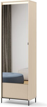 Lorfera 111 Mobilier de Intrare cu Oglindă & Dulap Beige, Μαύρο 65x40x210cm Lorfera 111 Mobilier de Intrare cu Oglindă & Dulap Beige, Μαύρο 65x40x210cm