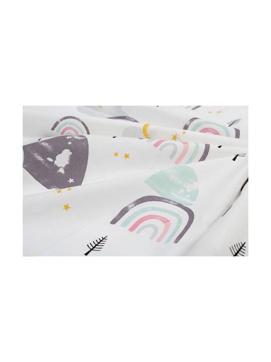 Dimcol Fitted Baby White 70x140cm