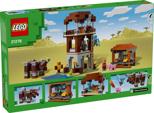 LEGO Minecraft The Pillager Outpost and Ravager for Ages 9+ 665 Pieces