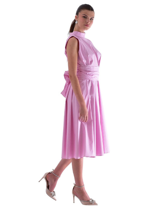 Rochie De Vară Pentru Nuntă / Botez Midi Roz