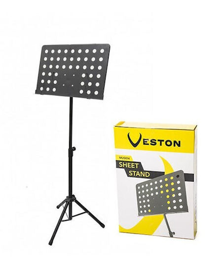 Veston MUS014 Notenständer Orchester Höhe 50-50cm Schwarz MUS014