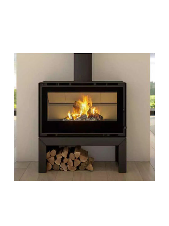 C&A Chama Salamander Cristal 98 Șemineu cu inserție Lemn 10.8kW Drept cu o ușă care se deschide Bază perete