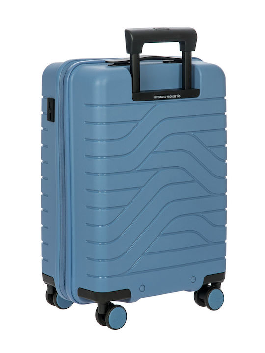 Bric's Milano Cabin Travel Suitcase Hard Grey Blue with 4 Wheels Height 55cm