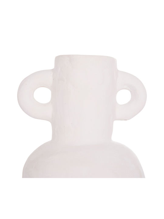 HomeMarkt Decorative Vase Clayvon White 14x14x20cm
