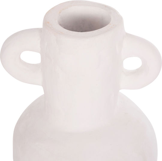 HomeMarkt Decorative Vase Clayvon White 14x14x20cm