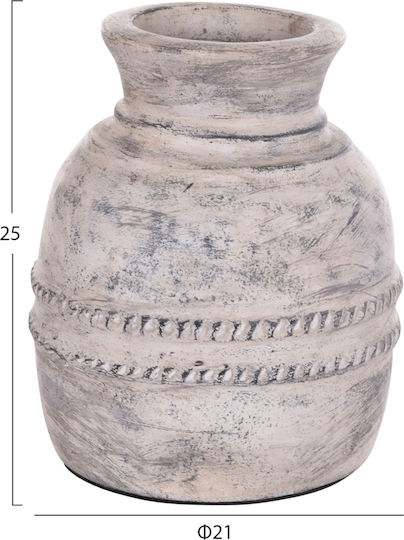 HomeMarkt Βάζο Πήλινο Vermo Γκρι Φ21xΥ25cm HomeMarkt Βάζο Πήλινο Vermo Γκρι Φ21xΥ25cm
