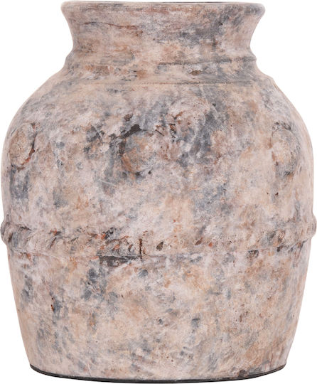 HomeMarkt Διακοσμητικό Βάζο Πήλινο Vermo Γκρι Φ17xΥ19cm