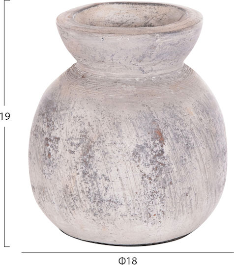 HomeMarkt Βάζο Πήλινο Vermo Γκρι Φ18xΥ19cm HomeMarkt Βάζο Πήλινο Vermo Γκρι Φ18xΥ19cm