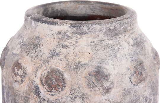 HomeMarkt Διακοσμητικό Βάζο Πήλινο Vermo Γκρι Φ20xΥ20cm