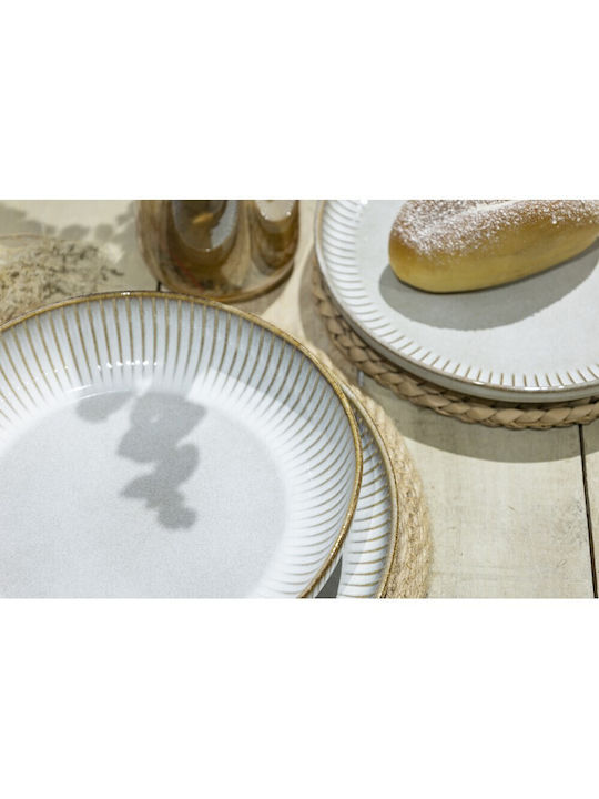 GTSA Plate Shallow Ceramic White with Diameter 21cm 6pcs