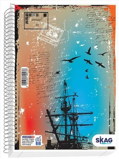 Skag Spiral Notebook Ruled A4 3 Subjects University Fun Urban 1pcs