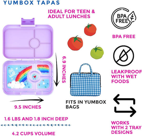 Yumbox Plastik Kinder Lebensmittelbehälter 9.5Es Isoliert Lila