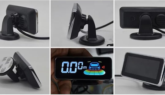 Sistem de Parcare Auto Electro AG cu Ecran / Buzzer și 8 Senzori 22mm în Culoare Roșu