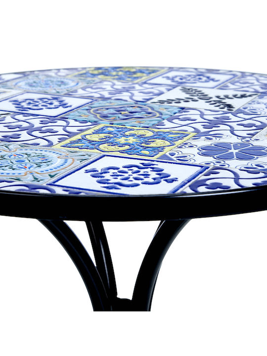 Garden & Terrace Table for Small Spaces with Metal Frame Multicolour 54x54x71cm