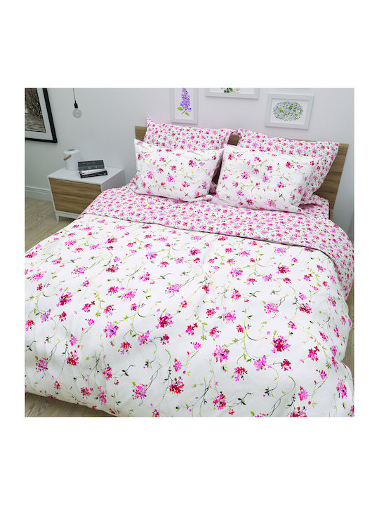 Charalambidis Textiles Sheet Sets Queen 220x260cm. Cotton Pink 4pcs