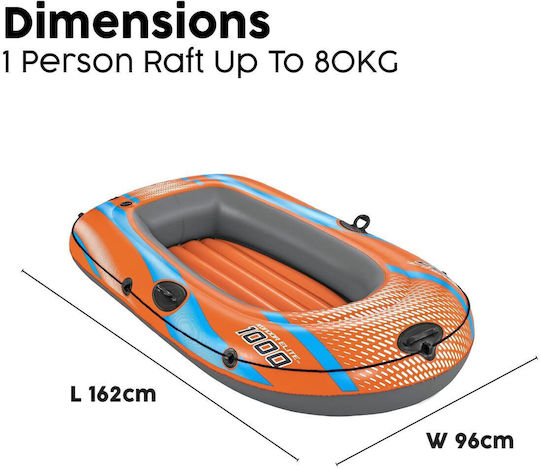 Bestway Kondor Elite 1000 Inflatable Boat for 1 Adult Orange 162x96cm