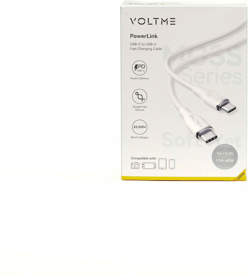 Voltme USB 2.0 Cable USB-C Male - USB-C 60W PD Green 1m