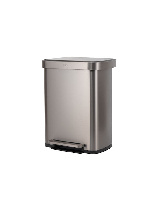 Estia Soft Close Mülleimer aus Inox Silber 50lt