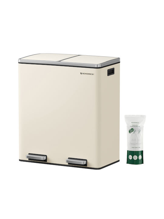 Songmics Two-Tone Trash Bin 60L Soft Close Pedal 58.5x36x65cm Ltb060a01
