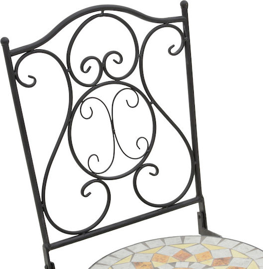 Set Sala De Mese Pentru Exterior Sellis 3 Piese Mozaic Negru