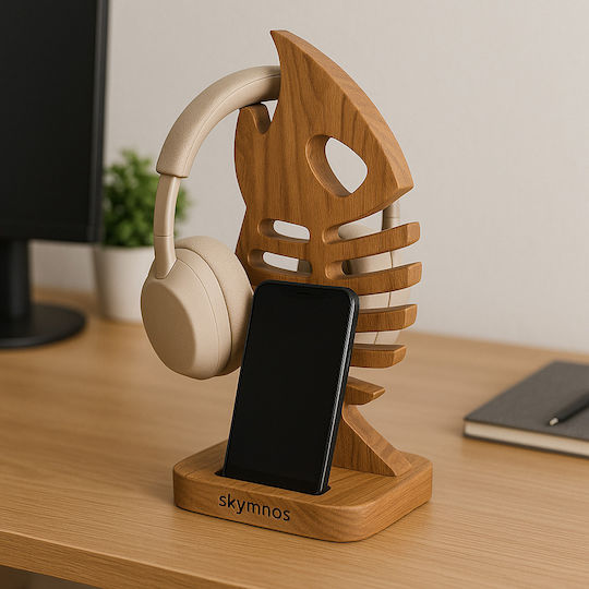Skymnos Desktop-Kopfhörerständer aus Eichenholz